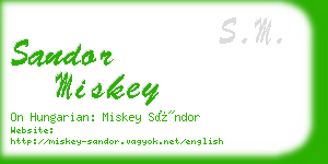 sandor miskey business card